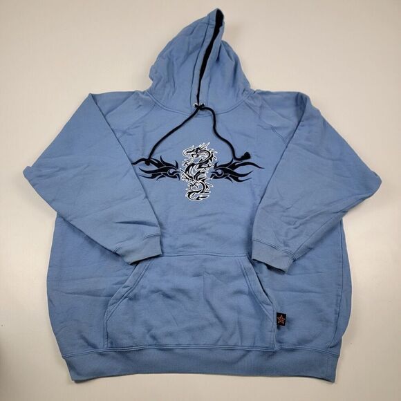 Vintage Top Heavy Hoodie 90S Y2K Size XL Dragon Tiger Anime Double Sided JNCO - Picture 1 of 11